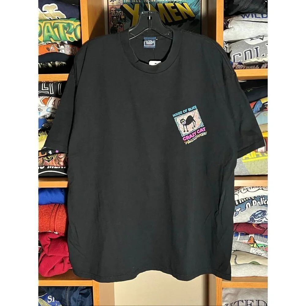 Vintage 90s House Of Blues Crazy Cat Single Stitch Tee